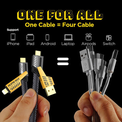 4 in 1 Fast Charging Nylon Data Cable